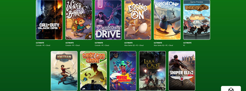 Xbox游戏通行证25年11月新增游戏