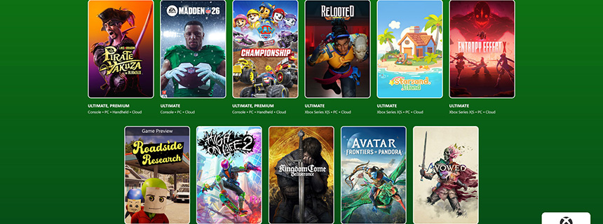 Xbox游戏通行证26年2月新增游戏
