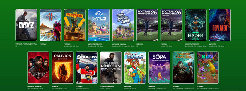 Xbox游戏通行证26年4月新增游戏